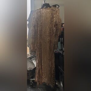 Elegant Sequin Long  rose gold Kimino